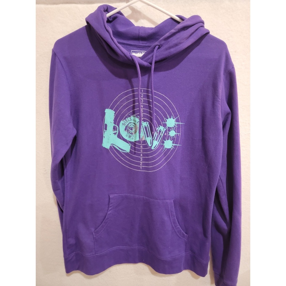 Girls‎ With Guns Purple Hoodie Women's Medium Love Graphic Gun Target Pullover